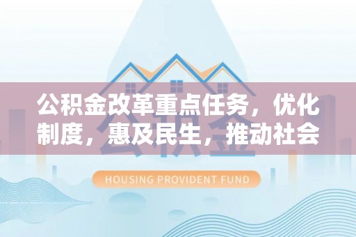 布袋公积金改革重点任务，优化制度，惠及民生，推动社会公平发展