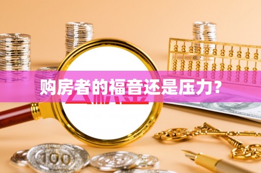 布袋购房者的福音还是压力？