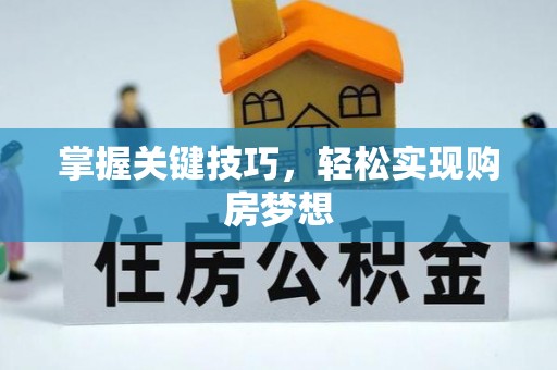 布袋掌握关键技巧，轻松实现购房梦想