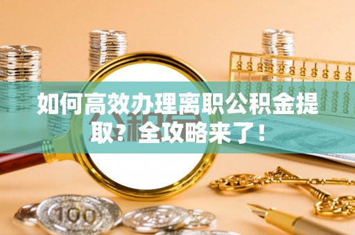 布袋如何高效办理离职公积金提取？全攻略来了！
