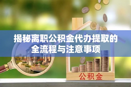 布袋揭秘离职公积金代办提取的全流程与注意事项