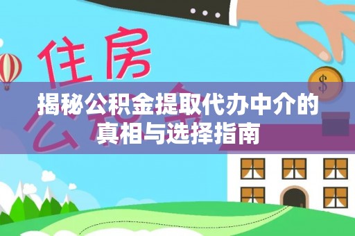 布袋揭秘公积金提取代办中介的真相与选择指南