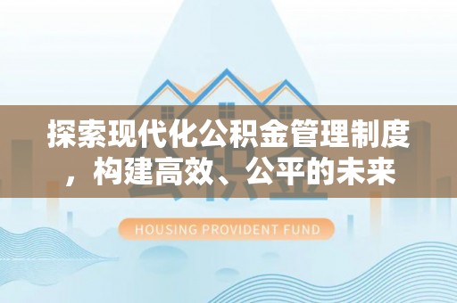 布袋探索现代化公积金管理制度，构建高效、公平的未来