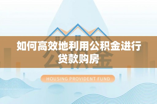 布袋如何高效地利用公积金进行贷款购房